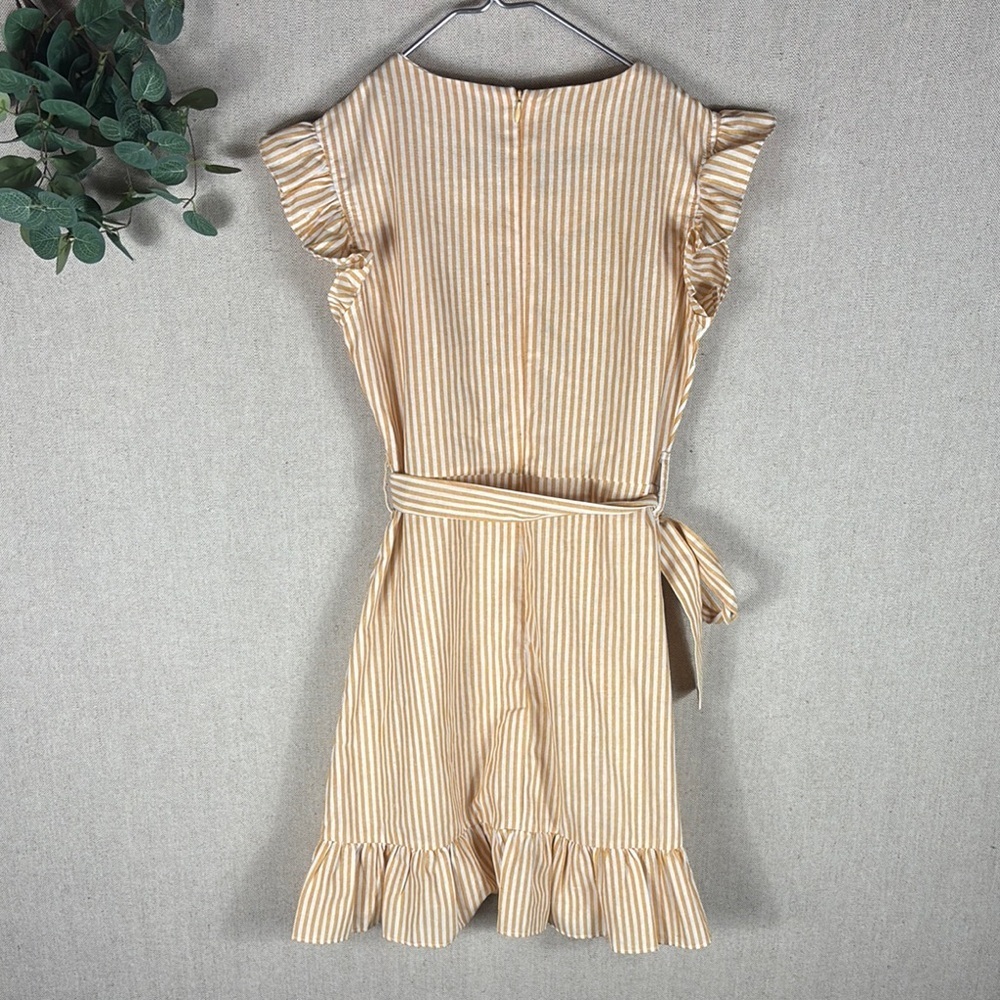 Everly > Sweet Summer Yellow Striped Ruffle Sleeve Dress Small - Picture 8 of 8